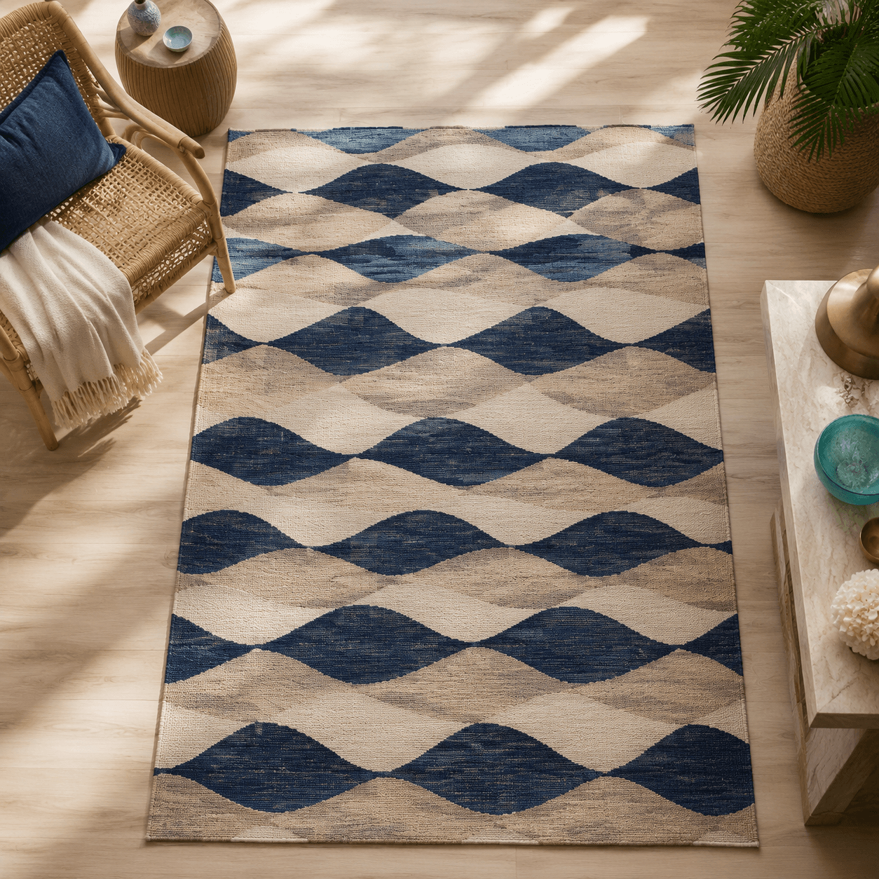 Wave Pattern Area Rug